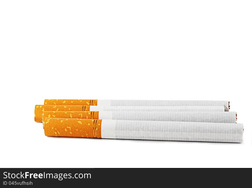 Cigarettes on a white background.