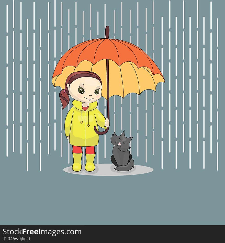 Girl with cat