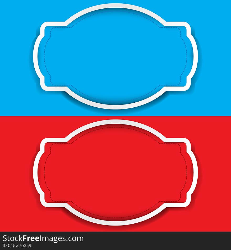 Eps10 vector set of frame colored blue and red