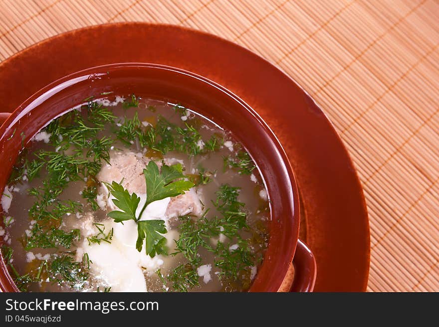 National Russian dish rassolnik.