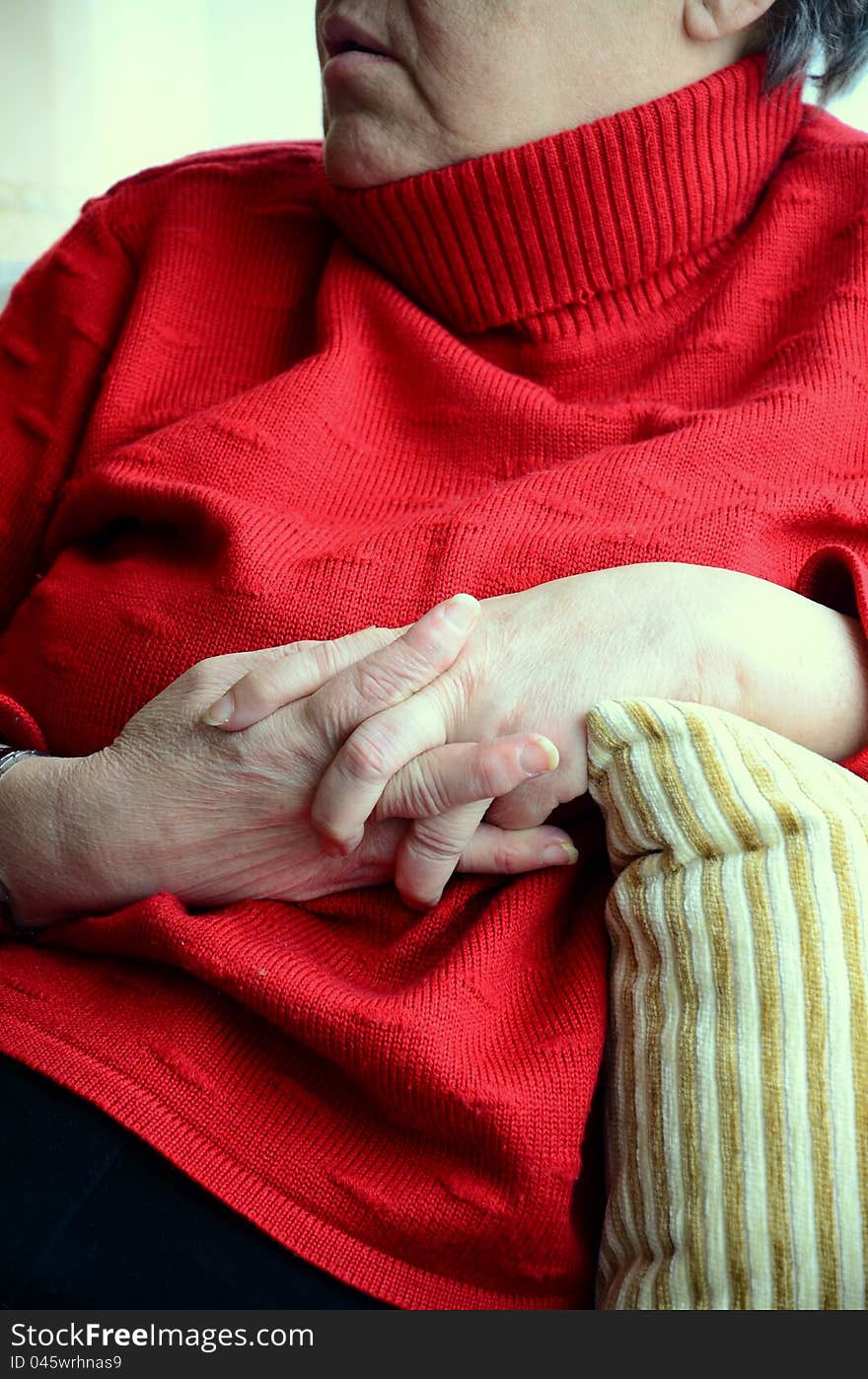 Hands of a senior woman