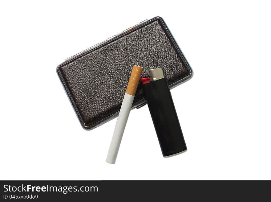 Set for smoking an isolated white background