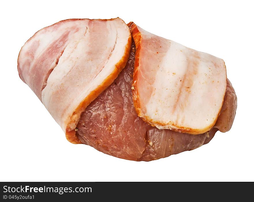 Beef wrapped in a ham slice