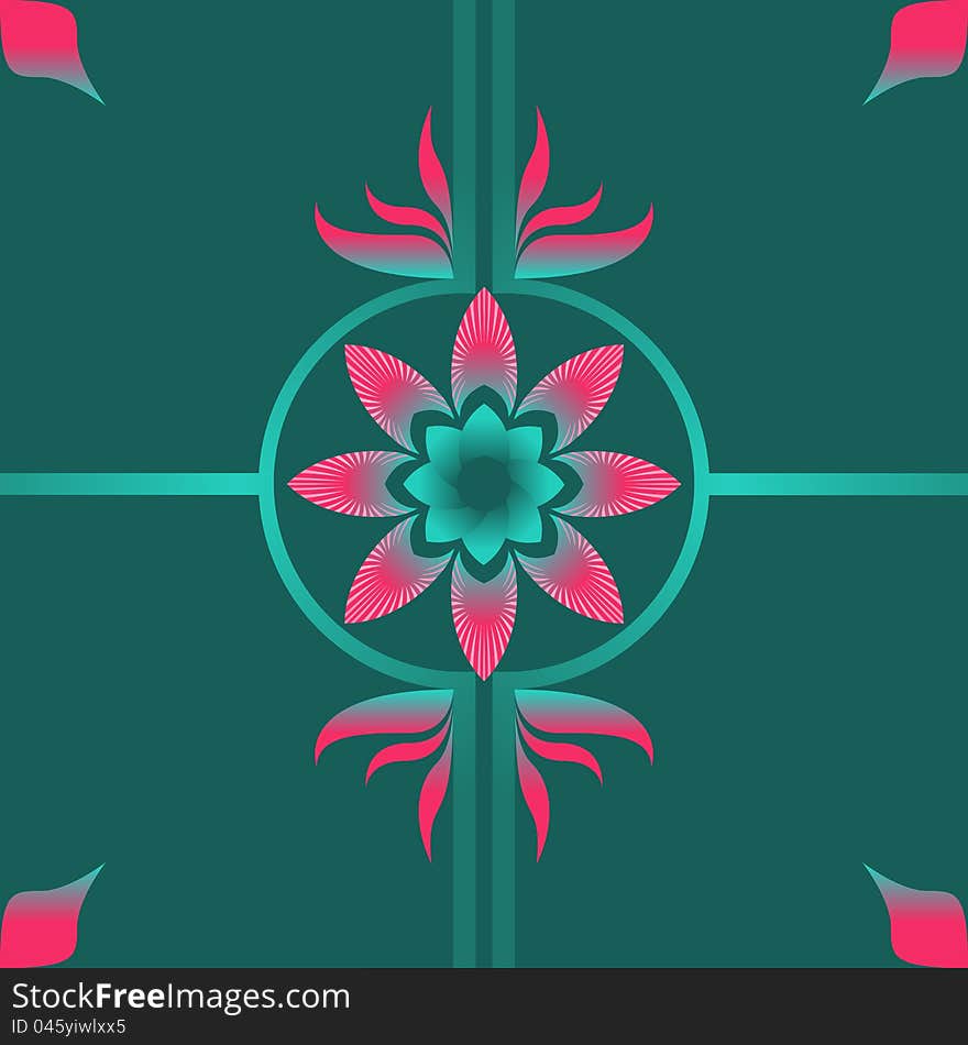 Pink Green Flower Fabric Patterns