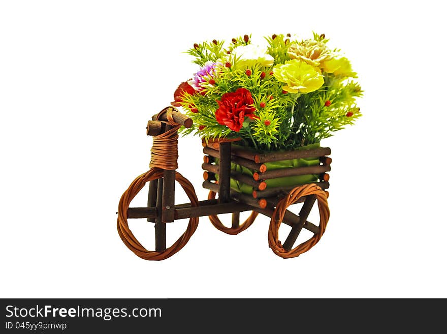 Flowers in pitcher with clipping path