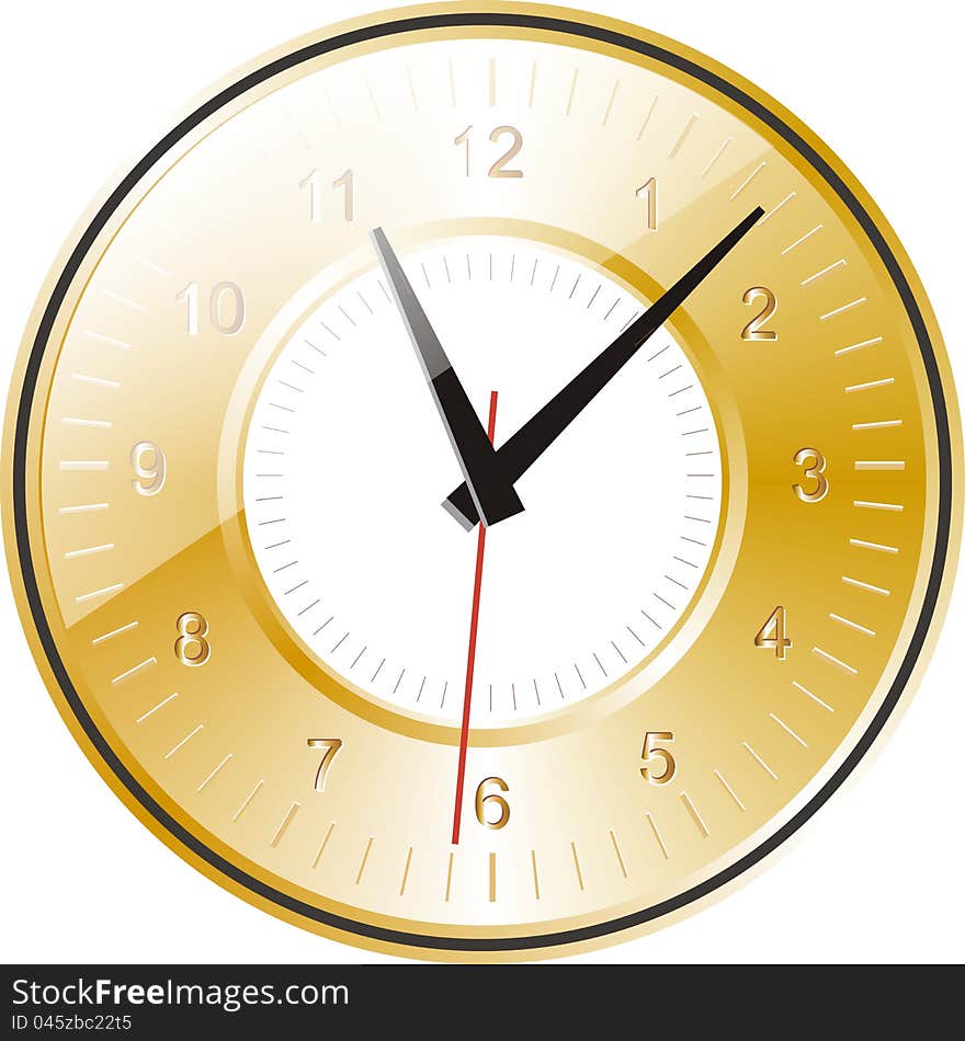 Nice wall gold frame clock for websites and other projects. Nice wall gold frame clock for websites and other projects