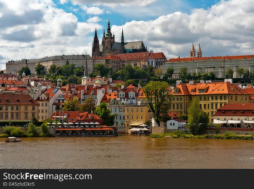 View of Hradcany from the  Charles Bridge. View of Hradcany from the  Charles Bridge