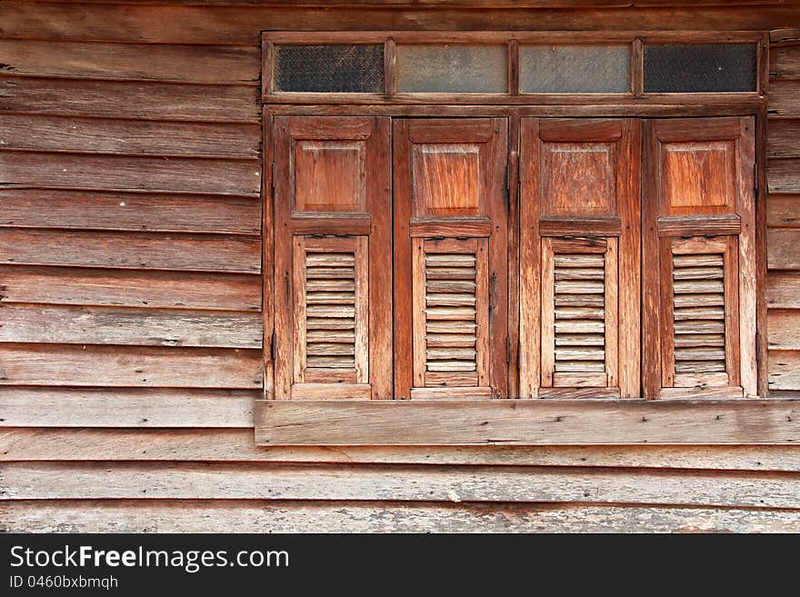 The form of a old window, traditional Thai house style