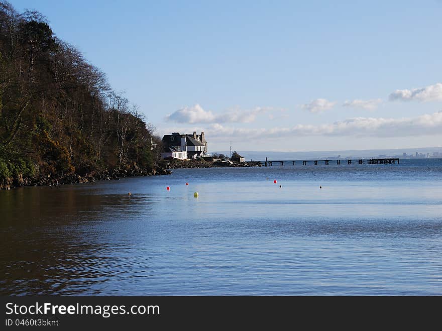 A view of an old ruined pier at the Fife coastal village of Aberdour. A view of an old ruined pier at the Fife coastal village of Aberdour