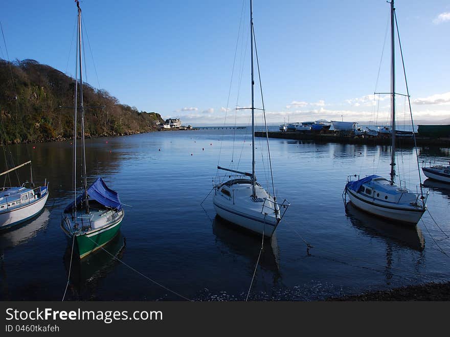 A view of the small harbour at the Fife coastal village of Aberdour. A view of the small harbour at the Fife coastal village of Aberdour