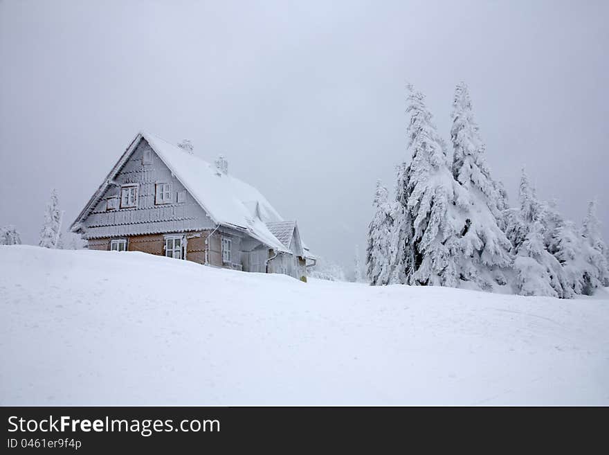 Snowy cottage