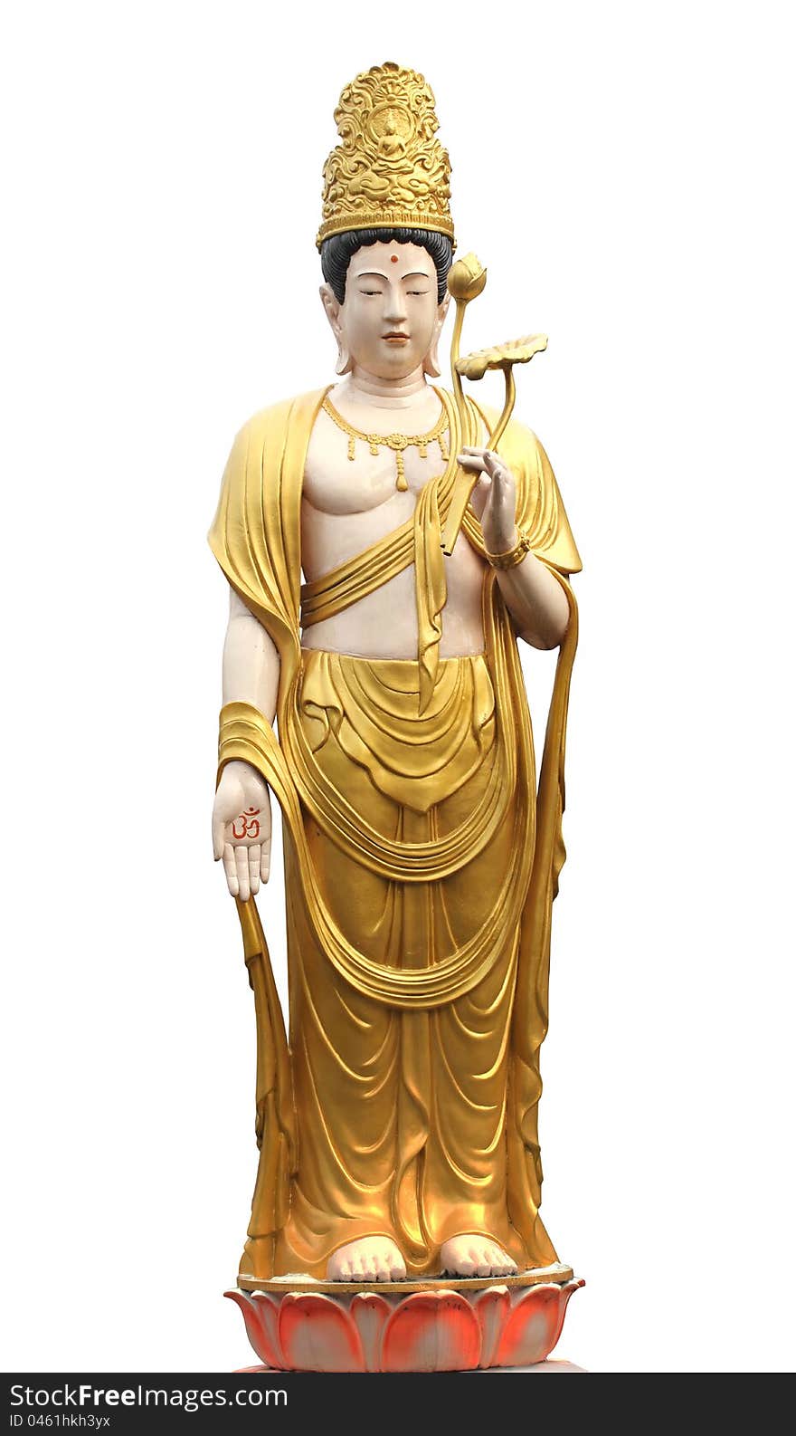 Guan Yin on a white background with Clipping Part