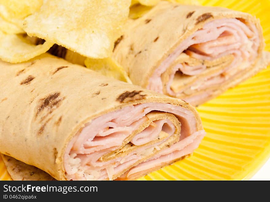 Rolled Sandwich with Chips