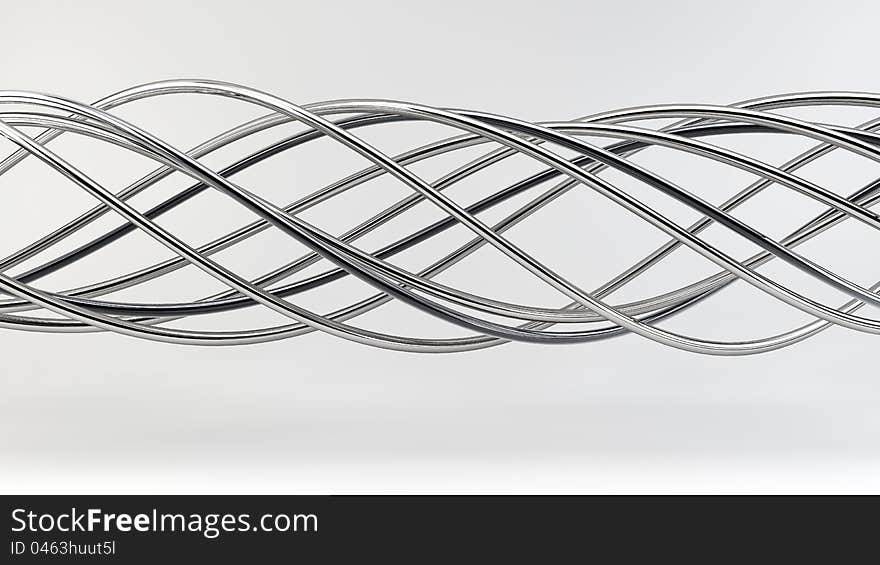 Twisting metal over neutral background. Twisting metal over neutral background