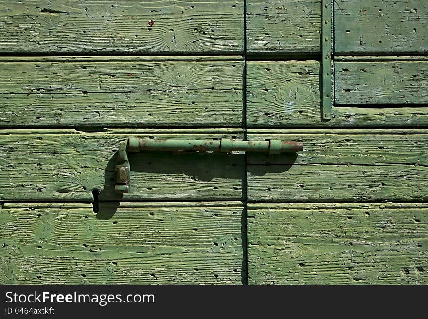 Old door detail with lock