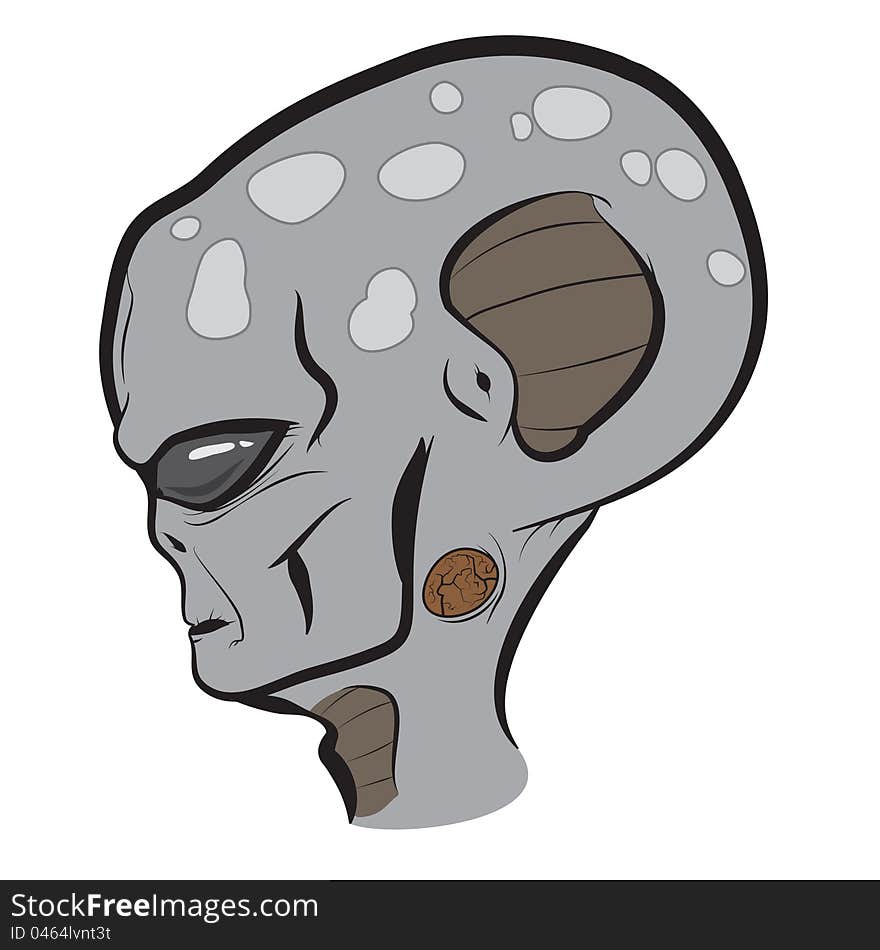 This is the head of a villain extraterrestrial. This is the head of a villain extraterrestrial.