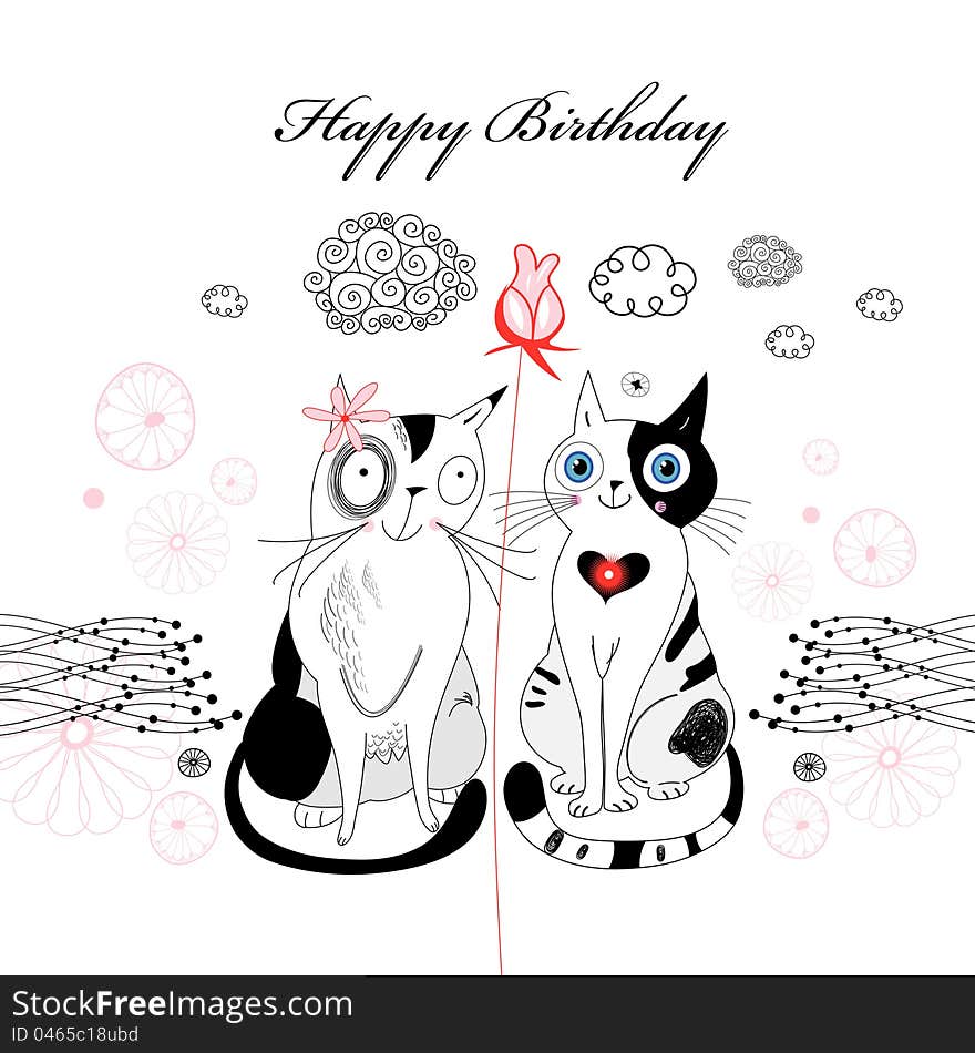 Greeting Card With Cats