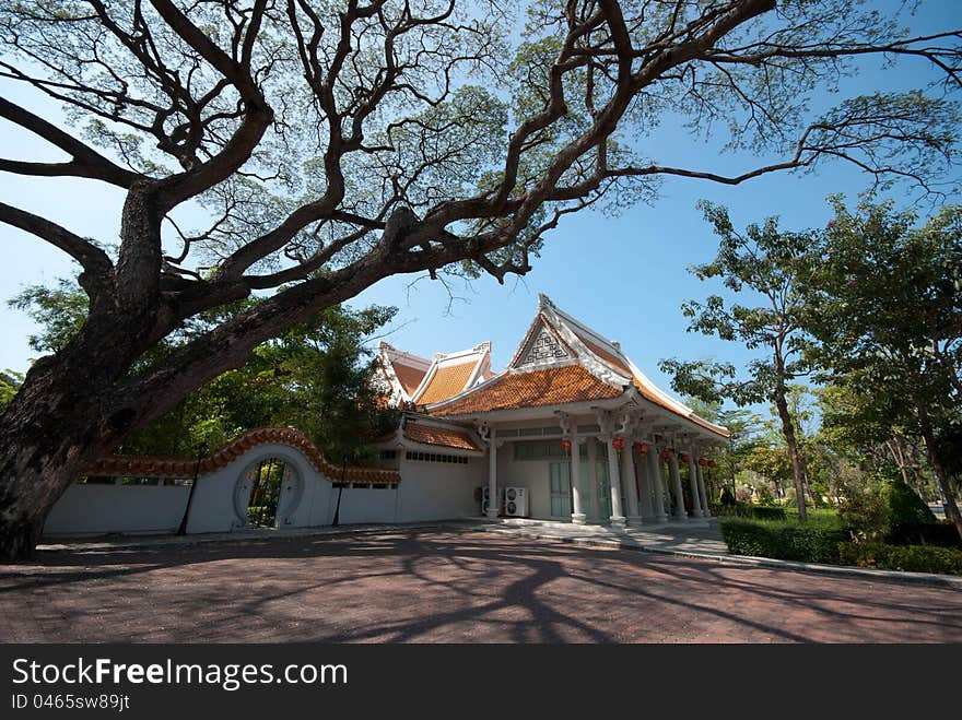 Chinese building in Burapha University, Chonburi, Thailand.