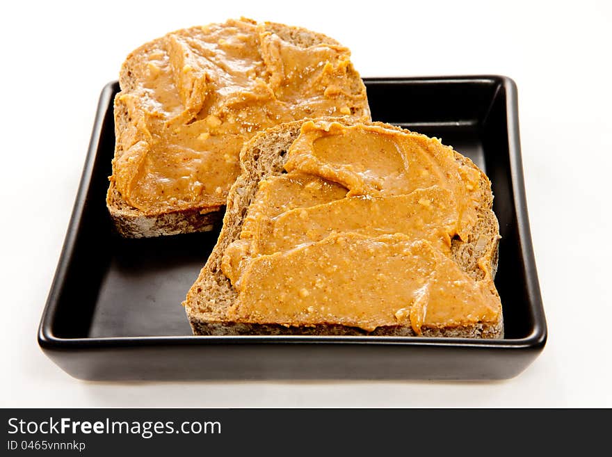 Slices Of Bread With Peanut Butter