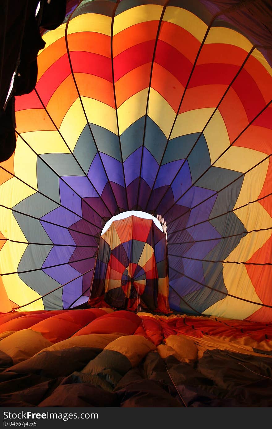 Inside hot air balloon