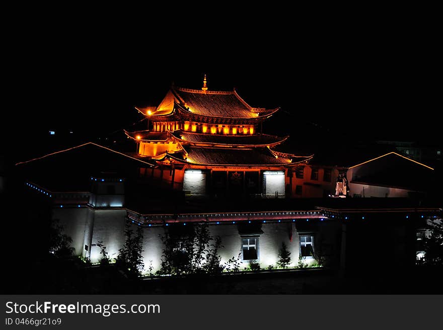 A tibetan building at shangrila,Yunnan,China.