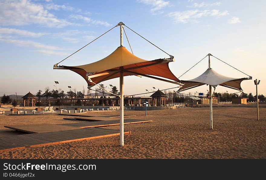 Empty beach of baishawan, early morning, Jinzhou, northeast China.