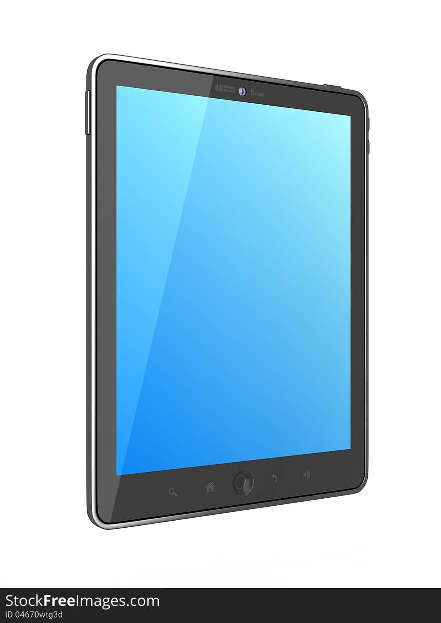 High-Detailed Ipade - like generic Portable Tablet PC on White Background, 3D Render.