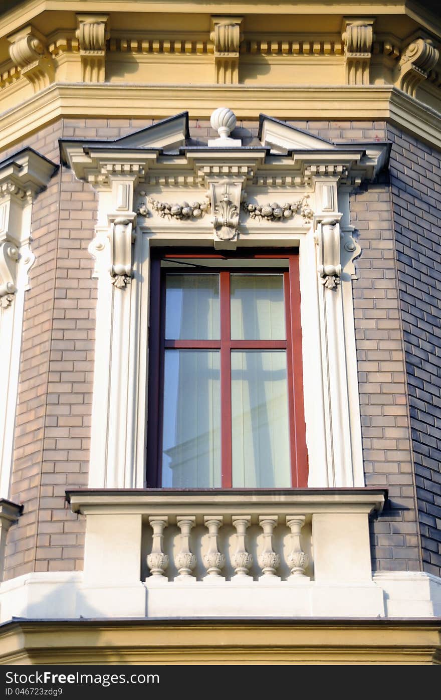 Window decorated historic buildings Svitavy