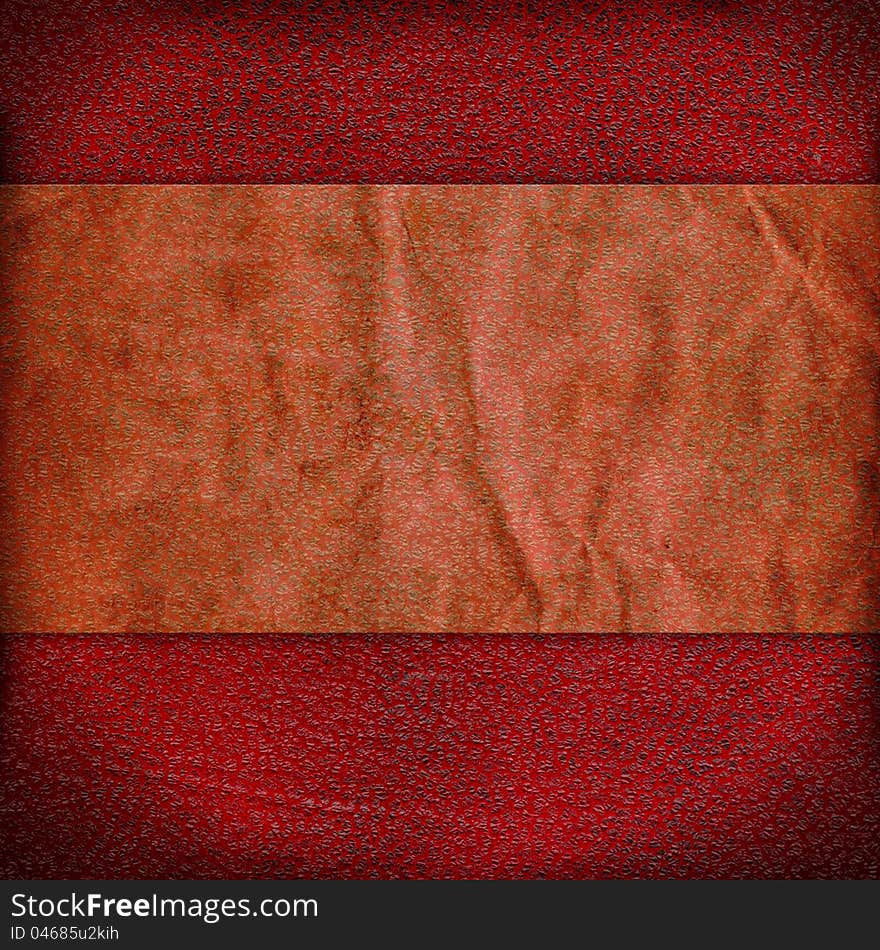 Vintage red background with a strip of crumpled paper and grunge stains. Vintage red background with a strip of crumpled paper and grunge stains.