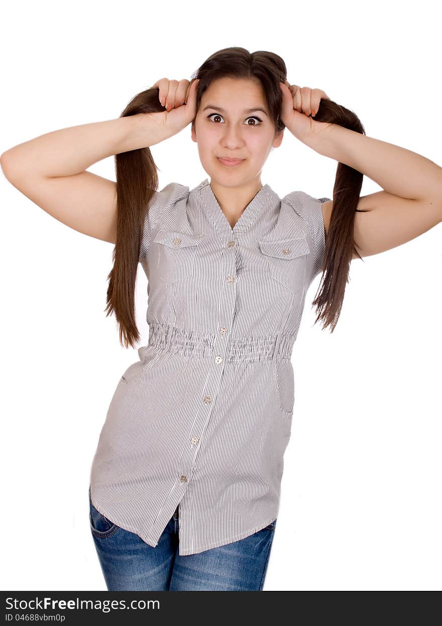 Girl Holding Her Hair