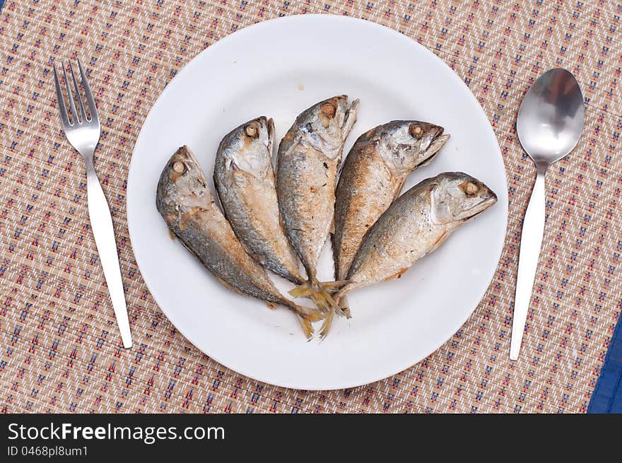 Fried of mackerel fish is local food in eastern and of Thailand