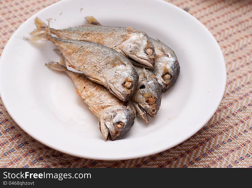 Fried of mackerel fish is local food in eastern and of Thailand