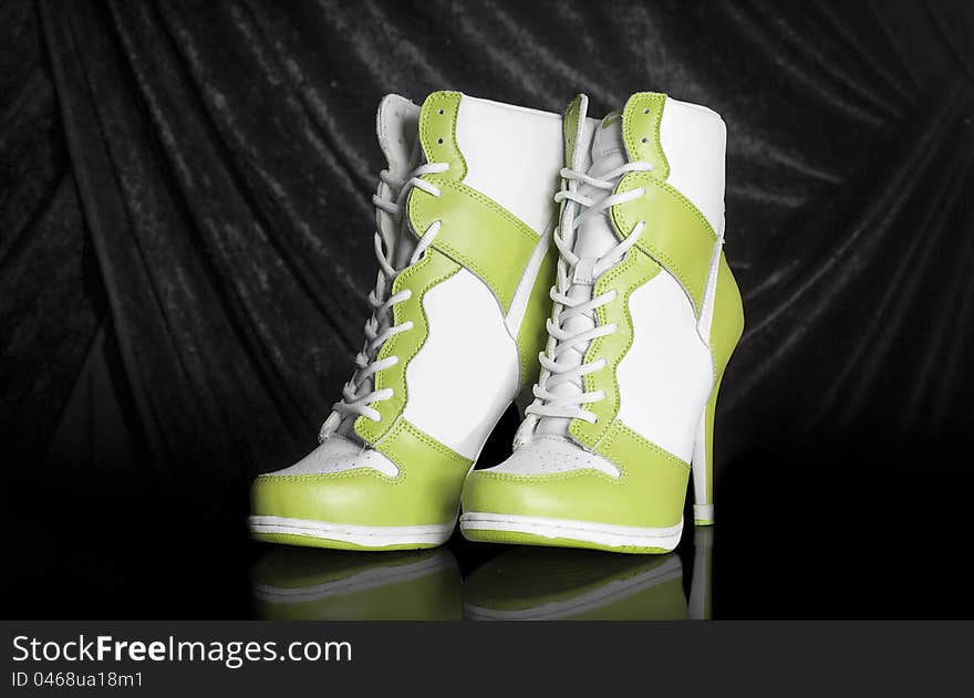 Sporty Green High Heel Shoes. Sporty Green High Heel Shoes