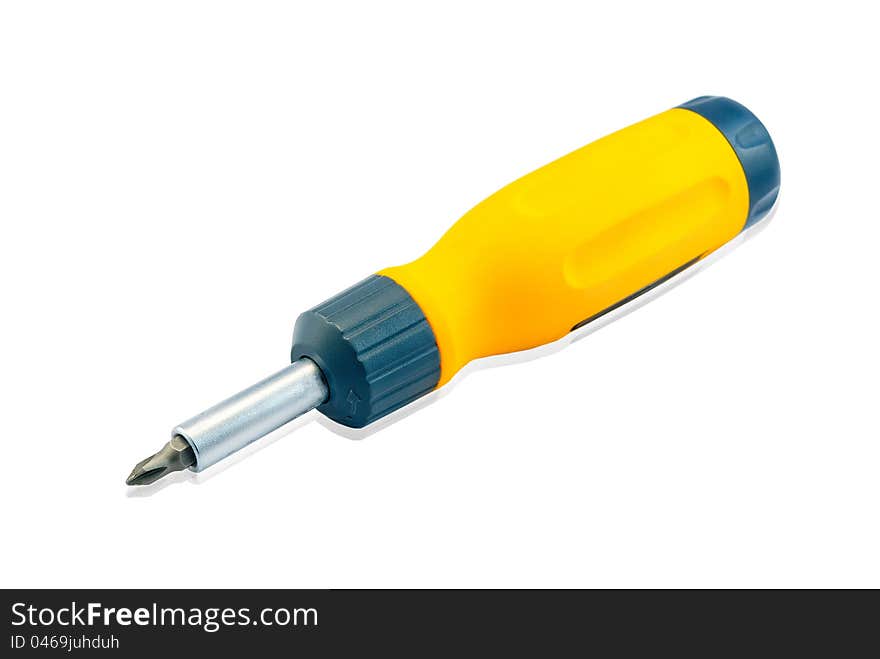 Screwdriver with a yellow handle