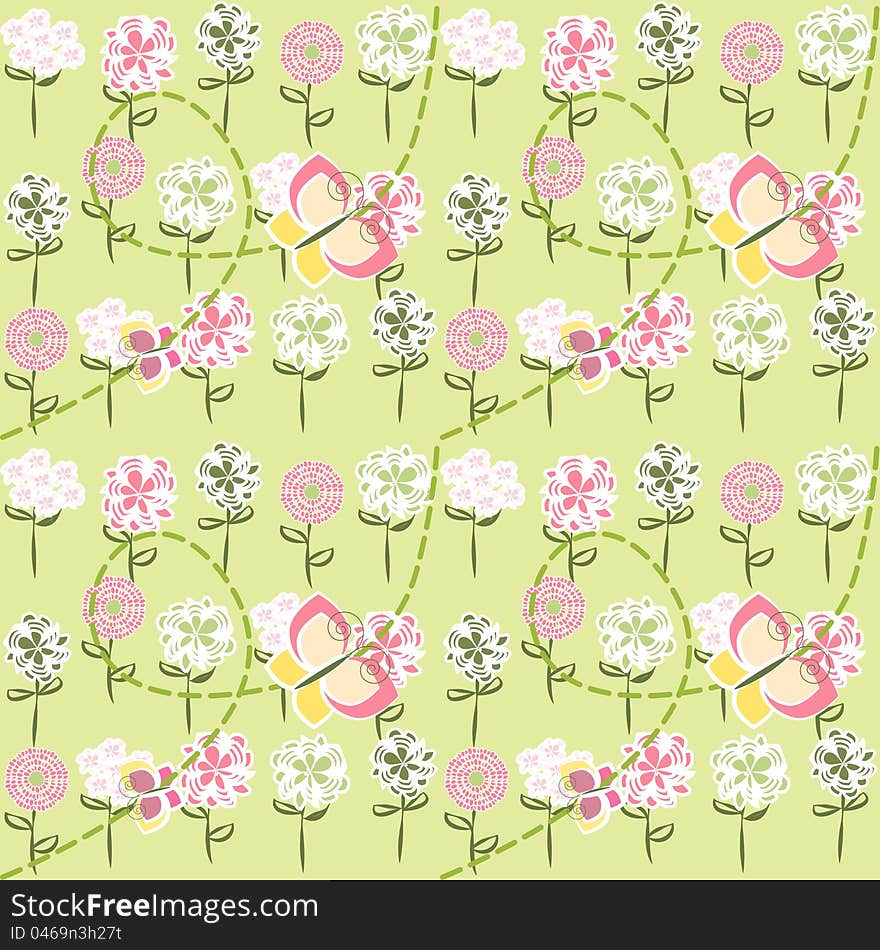 Spring Seamless Background with Flower. Spring Seamless Background with Flower