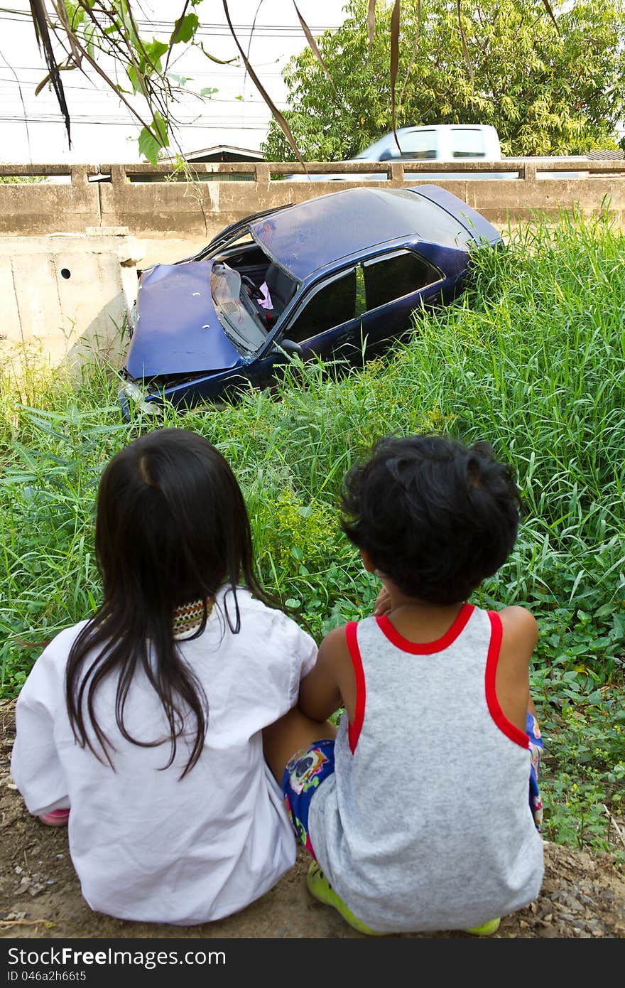 Child car accident.