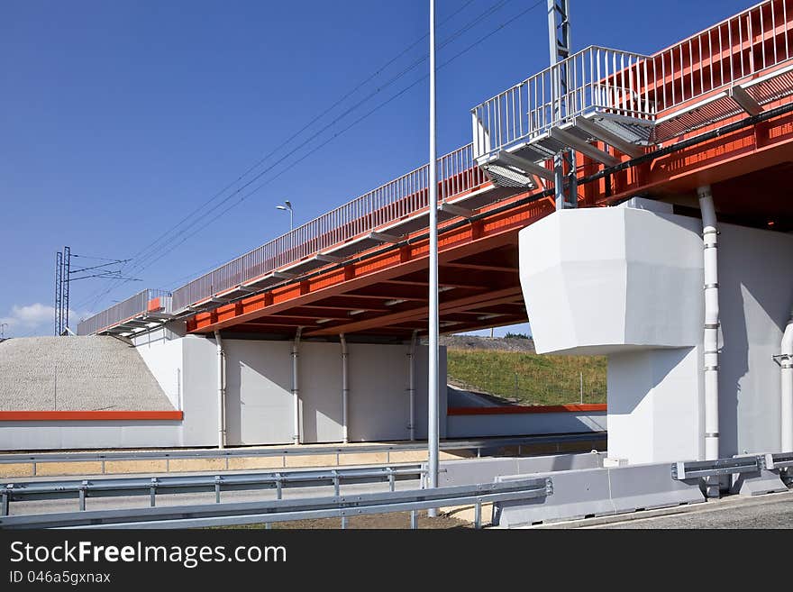 New bridge on a highway. New bridge on a highway