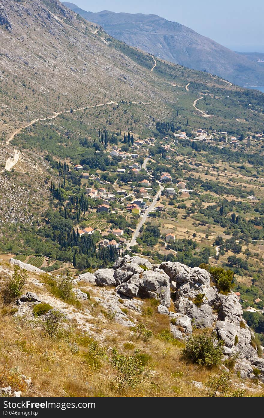 View on Croatian coast from border with Bosnia and Herzegovina, Balkans. View on Croatian coast from border with Bosnia and Herzegovina, Balkans.