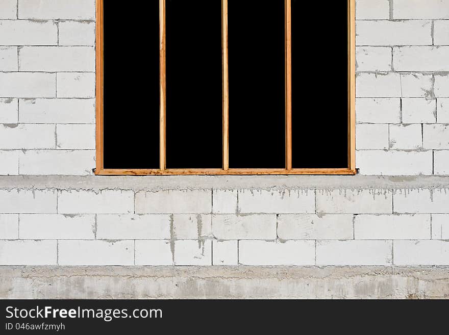 Brickwork and sash.