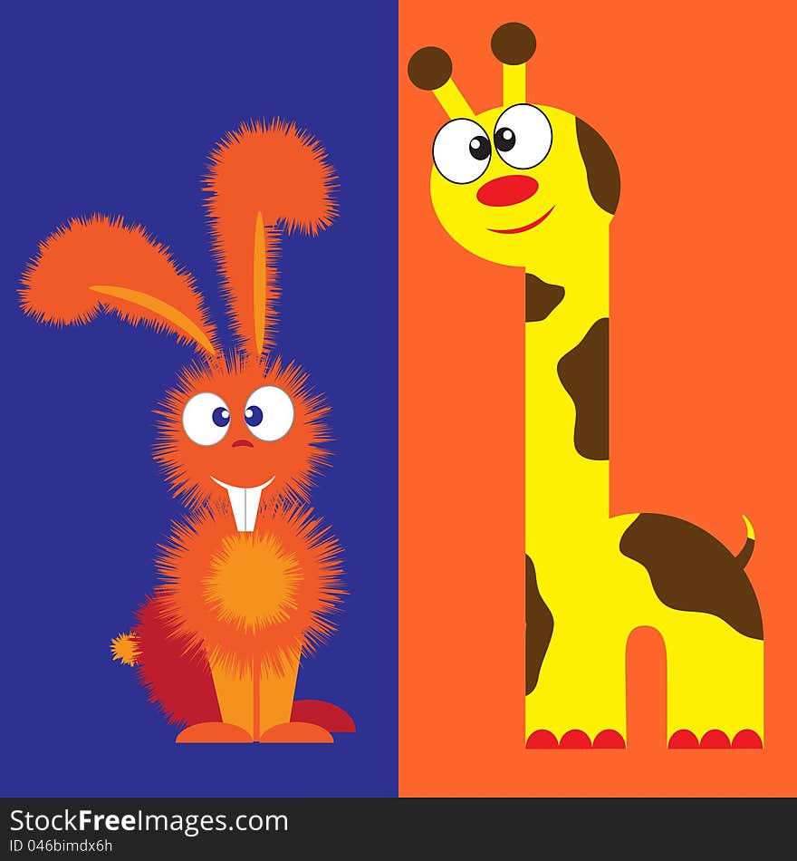 Giraffe and hare