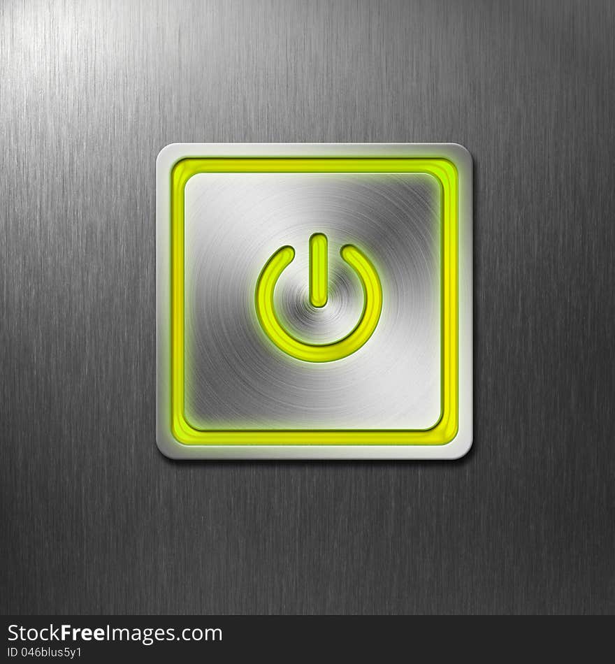 Power Button On Metal Panel