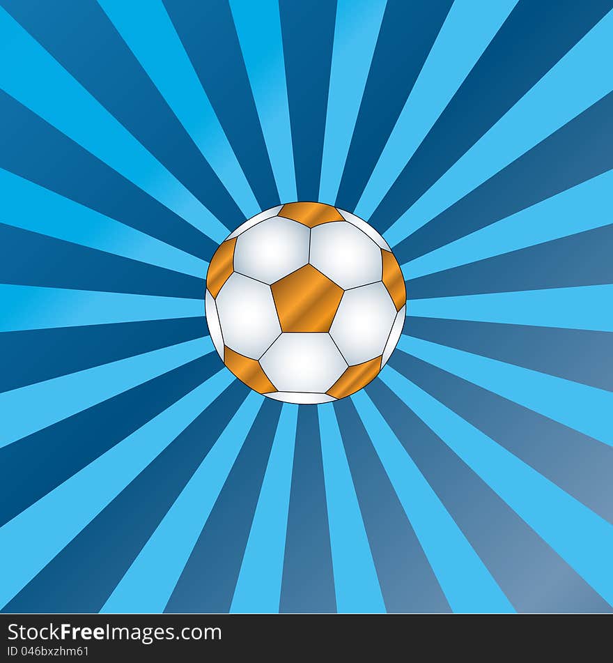 Gold ball on a unique dark blue background