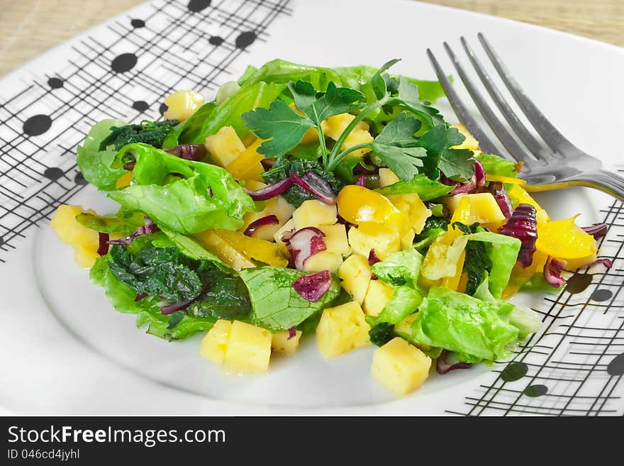 Vegetable Salad With Cheese