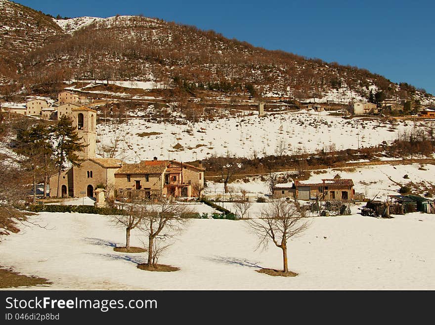 Image of mountain village in Italy. Image of mountain village in Italy