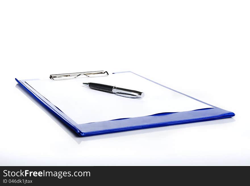 A pen and a pad folder