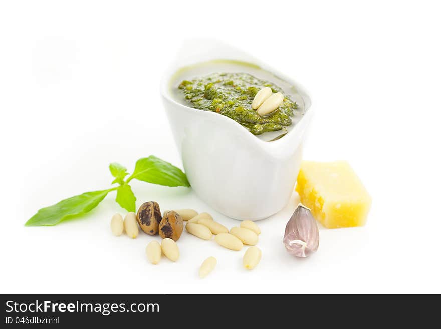 Fresh Pesto and its ingredients