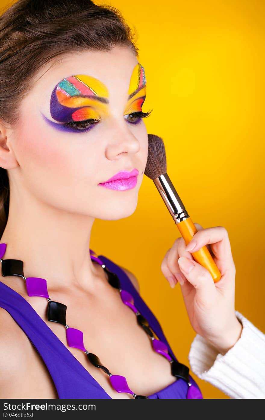 Close-up portrait of woman with a make-up. Close-up portrait of woman with a make-up