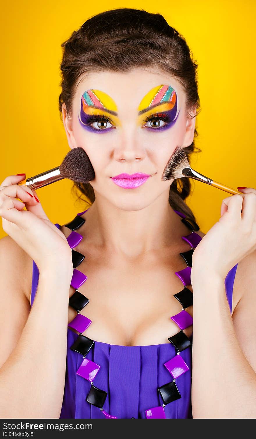 Close-up portrait of sexy woman with make-up