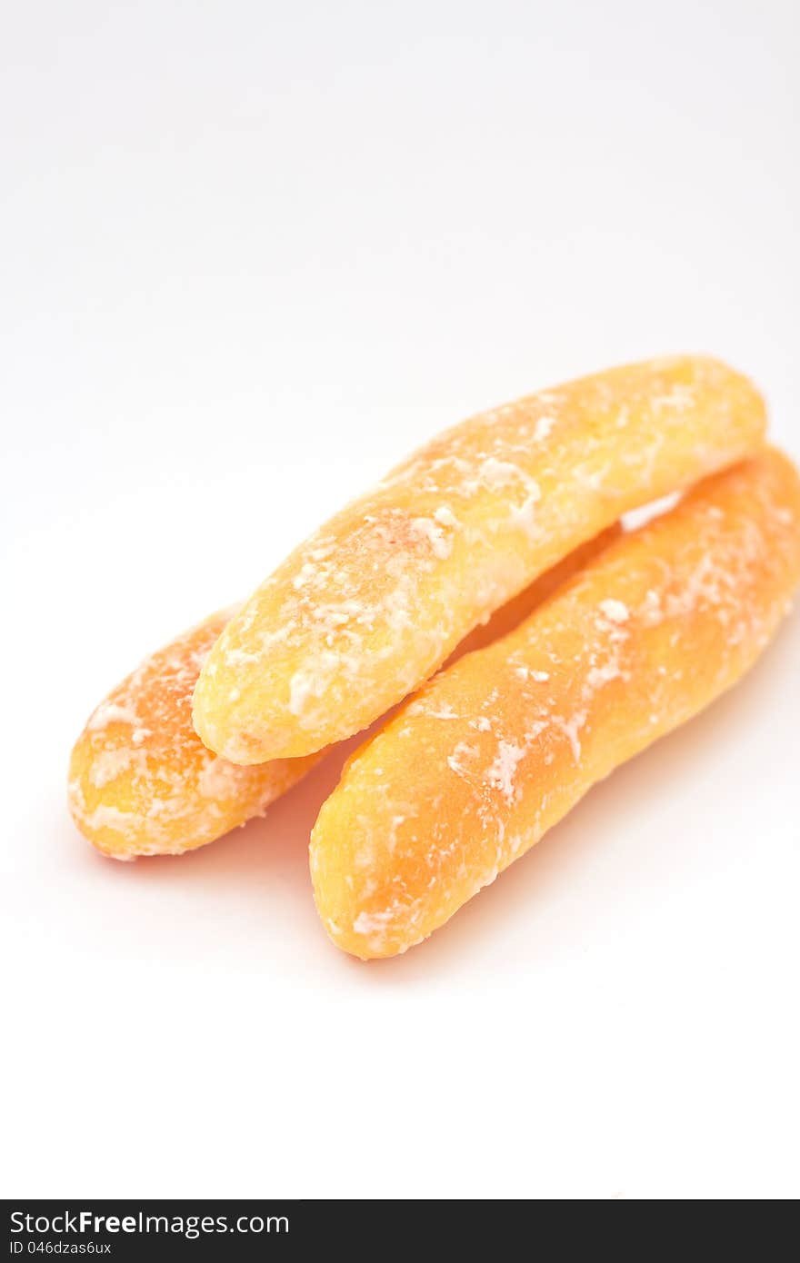 Breads on white background