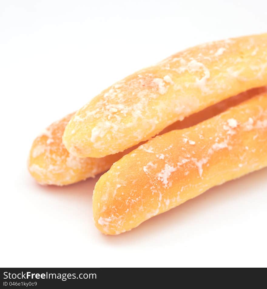 Breads on white background